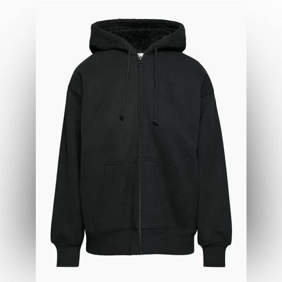 TNA Tops - NWT TNA Cozy Fleece Boyfriend Fuzzy Zip Hoodie Black